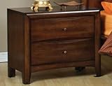 Nightstand Viva with 2 drawers in Walnut Finish