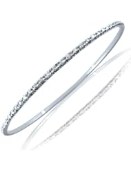14k White Gold Diamond Eternity Bangle Bracelet 7 1/2"(2 1/2 Carats, SI Clarity, G Color)