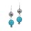 Sterling Native Pearl Ear Wire w/Carved Bead Turquoise Earrings