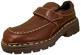 Dr. Martens Womens Brick Brown Velcro Loafer Moccasin Shoes