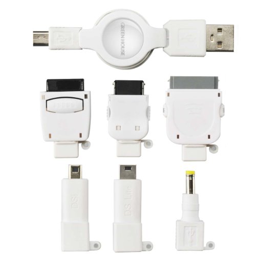 GREEN HOUSE 携帯電話 USB充電ケーブル(6コネクタ+MiniB5タイプ) GH-USB-7AD