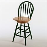 Winsome 53624 Natural & White Beechwood BAR STOOL WINDSOR 24 Inch ARROW BACK SWIVEL SEAT