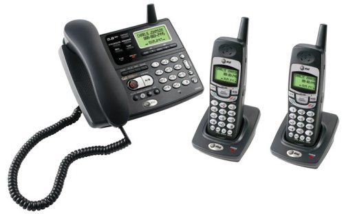 AT&T E5909B 5.8 GHz Analog Corded-Cordless 2 Handset Speakerphones with IDAD, CID/CW (Black)