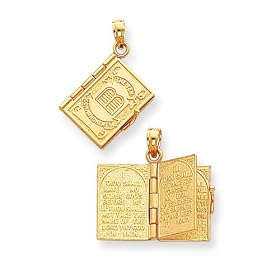 14k Ten Commandments Bible Pendant