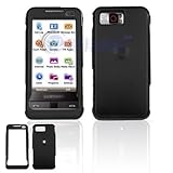 Black Rubber Feel Snap-On Cover Case Cell Phone Protector for Samsung Omnia ....
