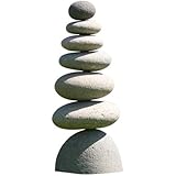 Natural River Stone Septuple Rock Cairn 7 Stacked Zen Garden Pile Stone