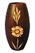 Handmade Mango Wood Vase With Hand-etched Floral Design (Thailand)