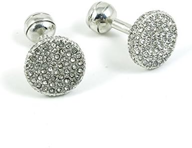 1 Pairs Cufflinks Cuff Links Fashion Mens Boys Jewelry Wedding Party Favors Gift IDB048 Zircon Round