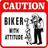 CAUTION: BIKER motorcycle image outlaw sign
