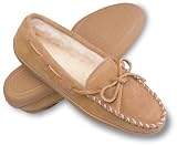 Ladies' Minnetonka Moccasins Pile Lined Hardsole Indoor / Outdoor Slipper Tan