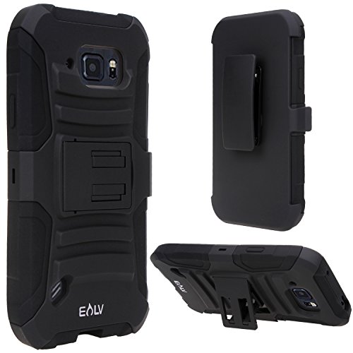 Galaxy S6 ACTIVE case, S6 ACTIVE case, E LV Samsung Galaxy S6 ACTIVE (HOLSTER DEFENDER) Case Cover - SHOCK PROOF / IMPACT RESISTANT Dual Layer Heavy Duty Holster Full Body Protection - case cover for Samsung Galaxy S6 ACTIVE