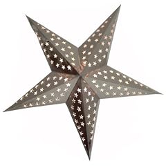 BRUBAKER Falt Weihnachtsstern 5 Zacken "Star Cutting" Silber 60 cm