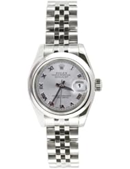 Rolex Ladys New Style Heavy Band Stainless Steel Datejust Model 179160 Jubilee Band Steel Smooth Bezel Bezel Silver Roman Dial