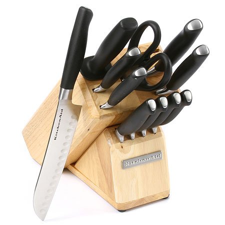 Childrens Toyshop  Kitchen & Housewares : KitchenAid 12-piece Cutlery Block Set with Pull-Away Steak Block Set
