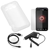 GTMax White Soft Rubber Silicone Skin Protector Cover Case + Clear LCD Scre ....