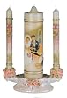 Wedding Unity Candles and Base - 10in. Center and 6in. Side Candles - Bee's Wax - Hand Sculptured
