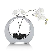 Artificial Orchid in Circle Mirrored Vase