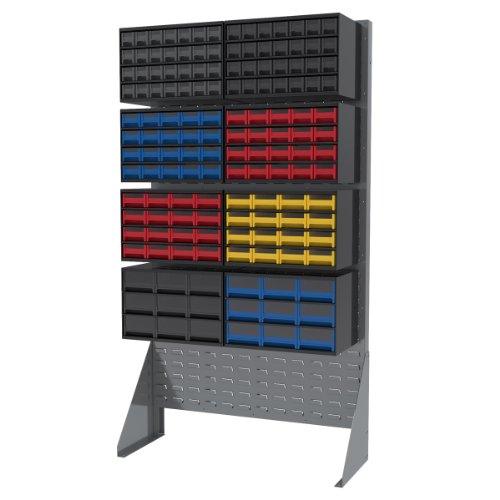 Akro-Mils 98400 Mounting Bracket | Suspension Staps for Hanging 19 Series Steel Cabinets on Akro-Mils ProCart Utility Carts and Akrobins Louvered Panels, 2-Pack , Grey