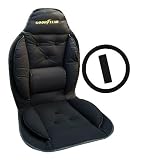 Goodyear GY-SUK1B Black Seat Cushion Set with Shoulder Pad and Steering Wheel Cover