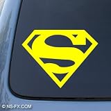  : SUPERMAN - DC Comics - Car, Truck, Notebook, Vinyl Decal Sticker #1129 | Vinyl Color: Yellow