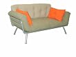 Mali Flex Kelp and Stone and Tang Futon and Cushions By Elite Furniture