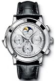 IWC Grande Complication Perpetual Calendar Automatic Mens' Watch Platinum Silver Dial on Black Leather Strap IW377013