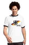 Deutschland Kontrast T-Shirt zur Fussball EM 2012 personalisiert mit eigener Rückennummer und Wunschname