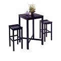 Black Bar Table with 2 Stools