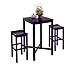 Black Bar Table with 2 Stools