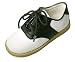 L'Amour Saddle Oxford Leather Lace Up Shoes White Black/ FREE SHIPPING