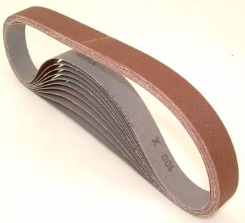 Aluminum Oxide Sanding Belts, 1" by 30", 36 Grit, Pack of 10.