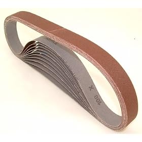 Aluminum Oxide Sanding Belts, 1 by 30, 180 Grit, Pack of 10. by