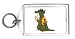 Keychain with alligator, reptile, sunglasses, drink, animal