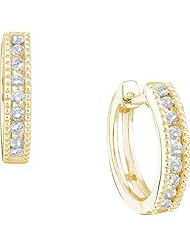 0.26CTW DIAMOND LADIES MICRO PAVE HOOPS