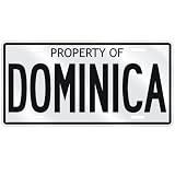 NEW  PROPERTY OF DOMINICA  LICENSE PLATE SIGN NAME