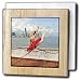 Kike Calvo Dance - Ballerina dances and leaps next to the Pacific Ocean, with the city of Panama on tha background - Tile Napkin Holders