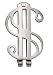 Apparel : Sterling Silver Dollar Sign Money Clip