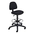 Precision Swivel Stool with Adjustable Footrest - Black