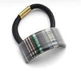 France Luxe Rectangle Ponytail Holder - Fall Plaid Black