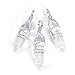 BRCbeads Gorgeous Faceted Natural White Crystal Handmade Wire Wrap Healing Point Chakra Pendant 40x10mm 1pcs per Bag for Necklace Making