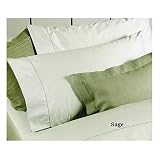 OLIVIA Collections 1000 TC 100% PIMA Cotton Solid sateen Bed sheet set King (Sage)