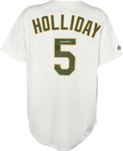 Matt Holliday Autographed Jersey | Details: Oakland Athletics, Majestic White Replica