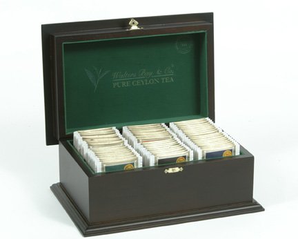 Solid Mahogany Tea Chest, with 60 100% Pure Ceylon Tea Bags by walters bay