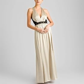 BCBGMAXAZRIA Vaporand Black Silk Charmeuse Dress