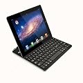 Sharon iPad4 iPad 3 2 Tastatur-Case mit Auto Sleep Funktion (deutsches Layout) in Silber | Ultrathin Keyboard Cover Bluetooth-Tastatur f�r Apple iPad 2 und iPad 3 QWERTZ Layout von Sharon