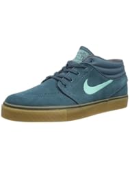 NIKE SB Mens Nike Zoom Stefan Janoski Mid Skate Shoes, Night Factor/Crystal Mint, US Size 10.5