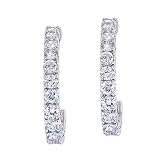 Jennifer Lopez Inspired C.Z. Diamond Hoop Earrings