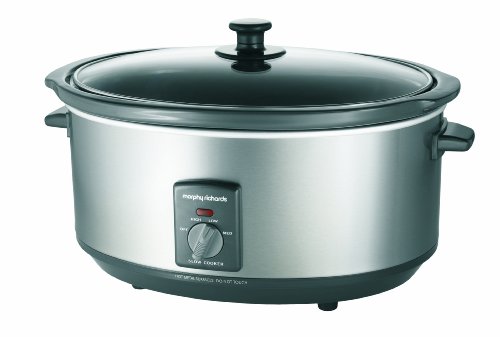 Morphy Richards 48718 Oval Slow Cooker 6.5 Litre, Stainless Steel