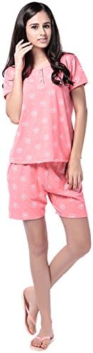 Sanfeya Women's Heart and Dot Printed Short Pajamas Sleepwear Set Red XL/CN XXL