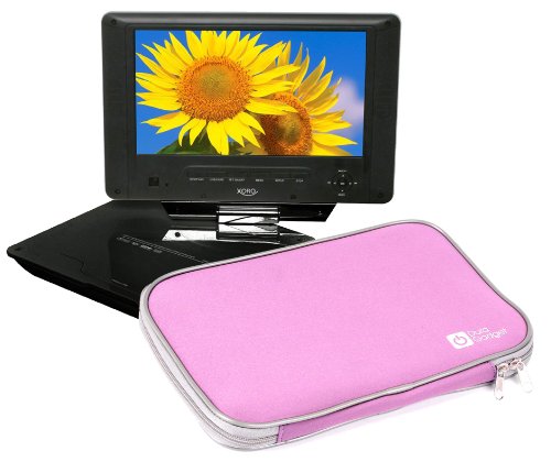 DURAGADGET Durable & Lightweight Pink Dual Zip Portable DVD Player Carry-Case For Xoro HSD 7790